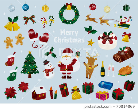 Christmas vector illustration set chic watercolor style 70814869