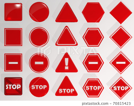 3D red glass material Stop Prohibited logo marking kit 3D red glass material Stop Prohibited logo marking kit 70815423