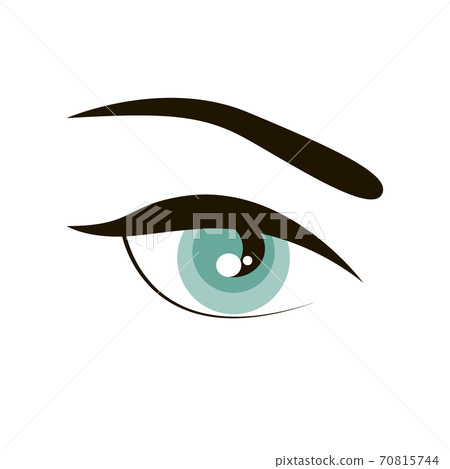 Open eye with eyebrow simple sign icon Open eye with eyebrow simple sign icon 70815744