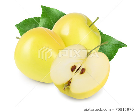 yellow apple isolated on white background with clipping path and full depth of field yellow apple isolated on white background with clipping path and full depth of field 70815970