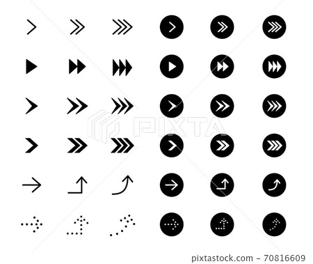箭頭圖標集/簡單/商務/三角形/方向/播放/符號/矢量/象形圖/符號 70816609