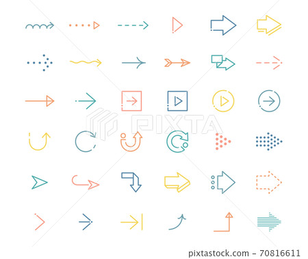 箭頭圖標集/簡單/商務/三角形/方向/播放/標誌/矢量/可愛/時尚 70816611