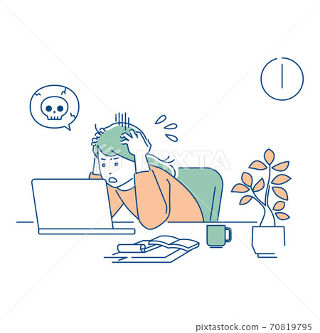 遠程工作/難以忍受的婦女/ 3種顏色 70819795