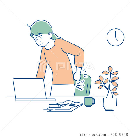 Remote work / Women with back pain / 3 colors 70819798