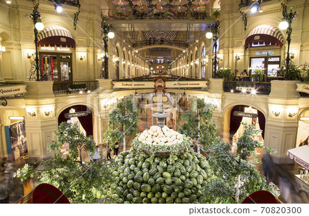 Interior store GUM (It is written in Russian), Red Square, Moscow, Russian Federation Interior store GUM (It is written in Russian), Red Square, Moscow, Russian Federation 70820300