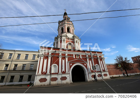 Donskoy Monastery. Medieval Russian churches on the territory -- monastery was established in 1591 and used to be a fortress. Moscow, Russia Donskoy Monastery. Medieval Russian churches on the territory -- monastery was established in 1591 and used to be a fortress. Moscow, Russia 70820406