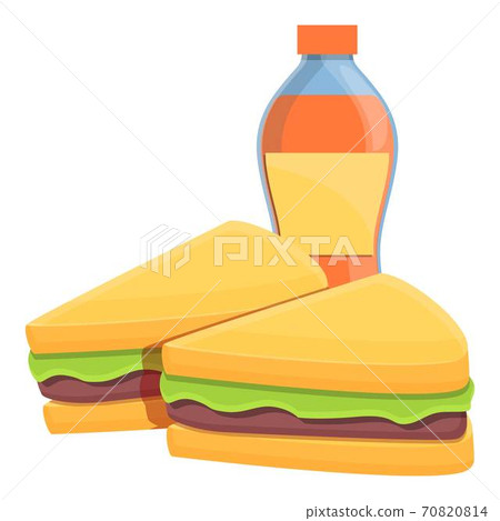 Lunch sandwiches icon, cartoon style Lunch sandwiches icon, cartoon style 70820814