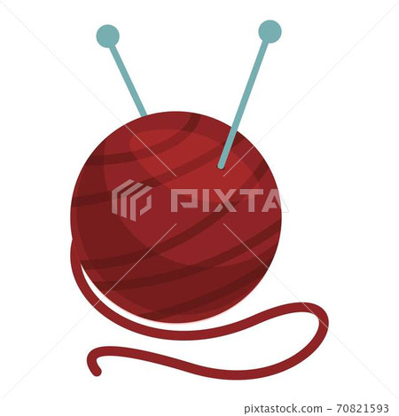 Cozy home ball of thread icon, cartoon style 70821593
