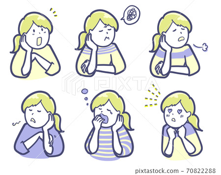 Two colors for women who are worried about wearing a cheek stick 70822288