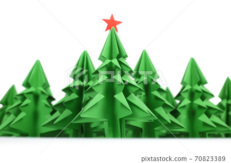 Origami Christmas trees Origami Christmas trees 70823389
