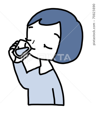 女性飲酒姿勢圖標 女性飲酒姿勢圖標 70823890