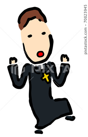 Surprised Catholic Priest 70823945