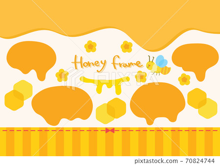 Honey frame illustration set 70824744