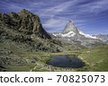 Hiking overlooking the Matterhorn 70825073