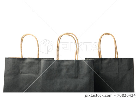 Black paper bags isolated on white background Black paper bags isolated on white background 70826424