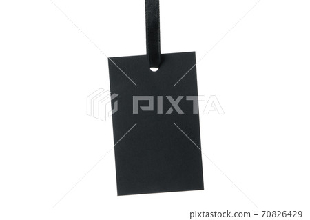 Blank black tag isolated on white background 70826429