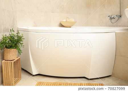 Modern comfortable bath with personal hygiene accessories 70827099