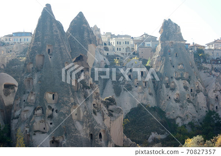 View of Cappadocia volcanic cave houses. 70827357