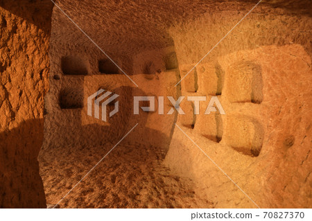 Old cave house interior at Cappadocia. 70827370
