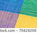 Colorful of fabric texture background for wallpaper. Closed up blue, yellow, purple and green fabric texture. 70828208
