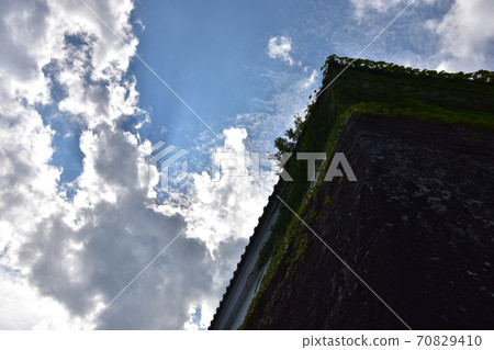 Corner tower and stone wall of Sendai Castle in Sendai City, Miyagi Prefecture, Tohoku 70829410