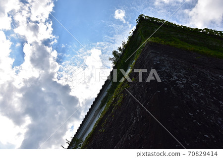 Corner tower and stone wall of Sendai Castle in Sendai City, Miyagi Prefecture, Tohoku 70829414
