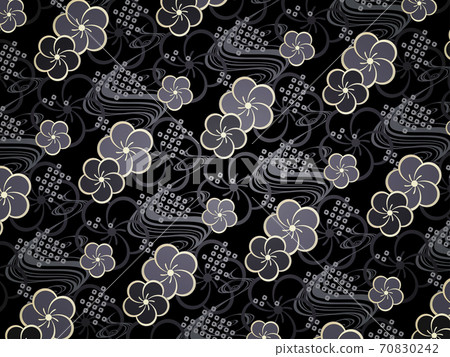 Plum pattern_Japanese style background illustration Plum pattern_Japanese style background illustration 70830242
