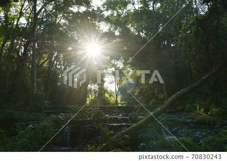 landscape of Sam Lan waterfall travel location in Thailand on sunset landscape of Sam Lan waterfall travel location in Thailand on sunset 70830243
