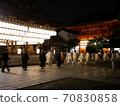 July 2020 Gion Matsuri Shinto ritual at the quiet Yasaka Shrine in Kyoto, which is a terrible corona 70830858
