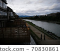 July 2020 Corona-damaged Kyoto, quiet Kamogawa floor, Shijo 70830861