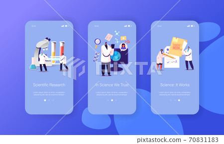 Scientific Research Mobile App Page Onboard Screen Template. Tiny Scientists Characters Work with Dna Structure in Lab Scientific Research Mobile App Page Onboard Screen Template. Tiny Scientists Characters Work with Dna Structure in Lab 70831183