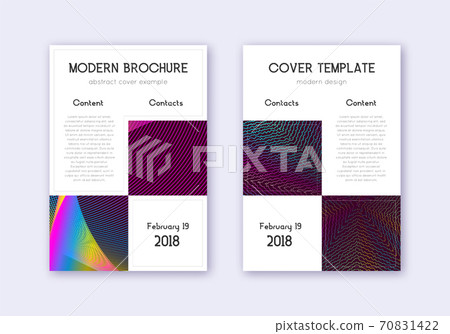 Business cover design template set. Rainbow abstra 70831422