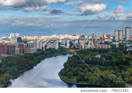 Moscow landscape. View of the Moscow from Izmailovsky park Moscow landscape. View of the Moscow from Izmailovsky park 70832381