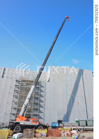 Crane car at construction site 70832928