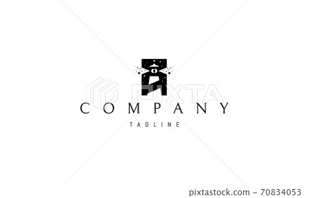 Vector logo on which an abstract image of a lighthouse with stars in the beam of light. Vector logo on which an abstract image of a lighthouse with stars in the beam of light. 70834053