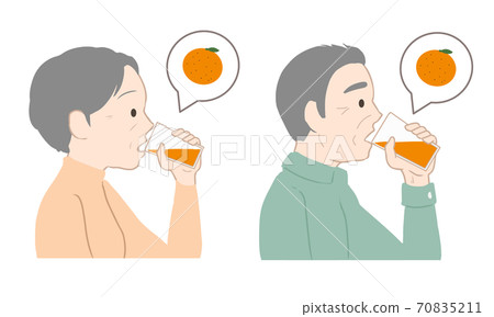 老年人喝橙汁(無排隊) 老年人喝橙汁(無排隊) 70835211