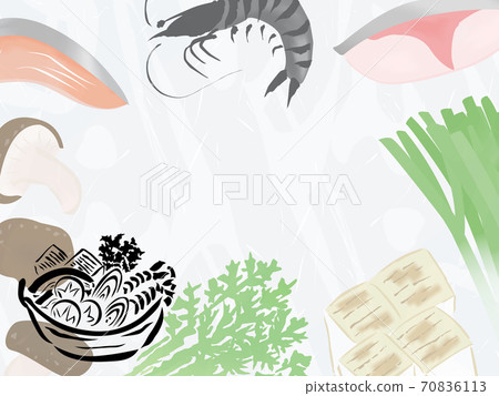 鍋盤白色（海鮮鍋）的背景插圖 70836113