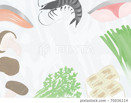 鍋烹飪原料背景圖白色(海鮮鍋) 鍋烹飪原料背景圖白色(海鮮鍋) 70836114