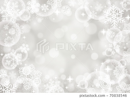 [冬季/聖誕節素材]雪和閃光背景銀 70838546
