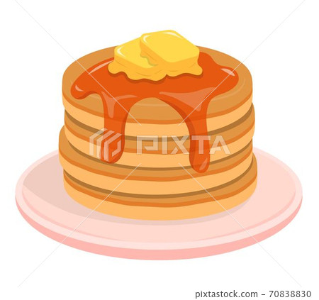 Delicious pancakes or muffins cartoon illustration in white background Delicious pancakes or muffins cartoon illustration in white background 70838830