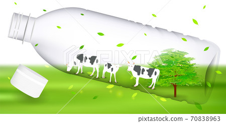 Ox New Year's card scenery PET bottle Ox New Year's card scenery PET bottle 70838963