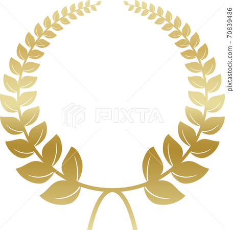 金級月桂樹冠材料 插圖素材 圖庫