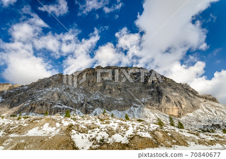 Beautiful view of famous dolomite mountain, Italy. Beautiful view of famous dolomite mountain, Italy. 70840677