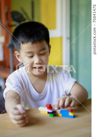asian children playing kid toy at home asian children playing kid toy at home 70841478