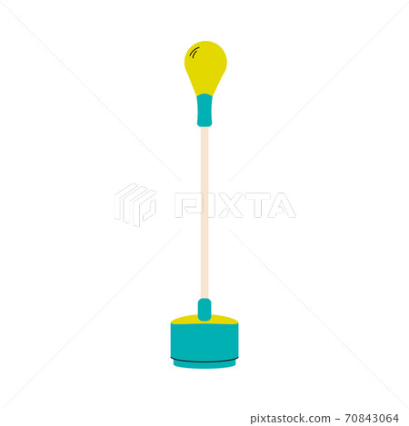 Punching bag for boxing strikes training, flat vector illustration isolated . 70843064