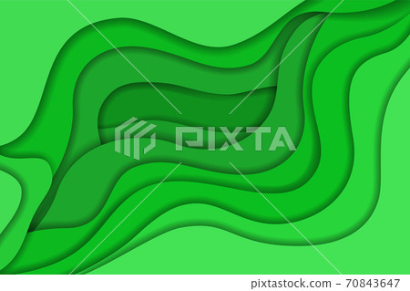 Abstract bright green wavy paper cut background - Stock Illustration ...