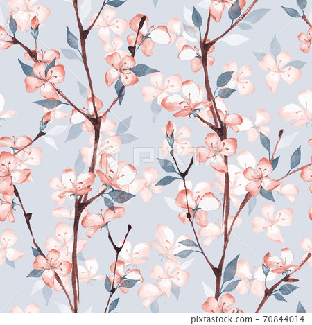 Blossom. Watercolor seamless floral pattern - Stock Illustration ...