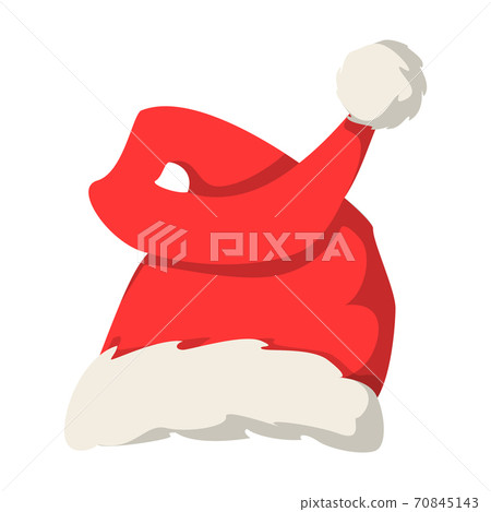 Red Santa Claus hat vector isolated. Christmas decoration 70845143
