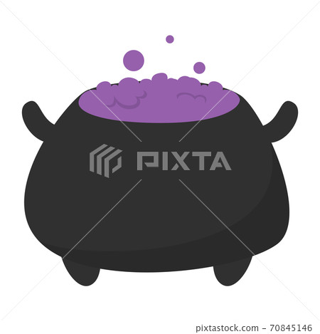 Halloween pot with violet potion vector isolated 70845146