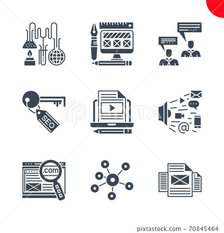 Seo and web opimization icons set 70845464